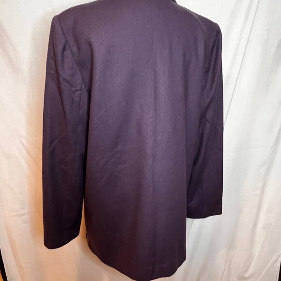 VTG Wool Blazer Plum Purple Single Button Size 12 Officecore Work Style Preppy - Picture 7 of 10